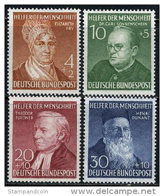 Germany B327-30 XF Mint Never Hinged Portrait Set From 1952 - Neufs