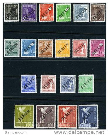 Germany Berlin 9N1-20 Mint Never Hinged Overprint Set From 1948 Exp. By Dr. Dub - Ongebruikt