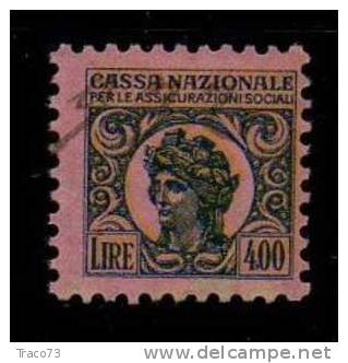 1928 - CASSA NAZIONALE PER LE ASSICURAZIONI SOCIALI - Lire 4 - Steuermarken