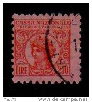 1928 - CASSA NAZIONALE PER LE ASSICURAZIONI SOCIALI - Lire 2.50 - Steuermarken