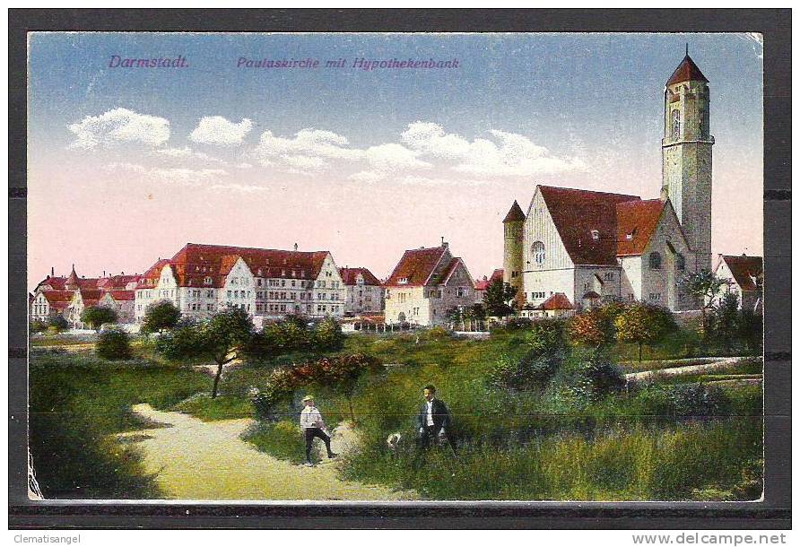 TOP!! DARMSTADT * PAULUSKIRCHE MIT HYPOTHEKENBANK * 1933 *!! - Darmstadt