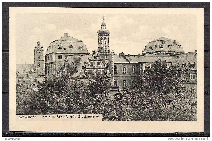 TOP!! DARMSTADT * PARTIE VOM SCHLOSS MIT GLOCKENSPIEL * 1914 *!! - Darmstadt