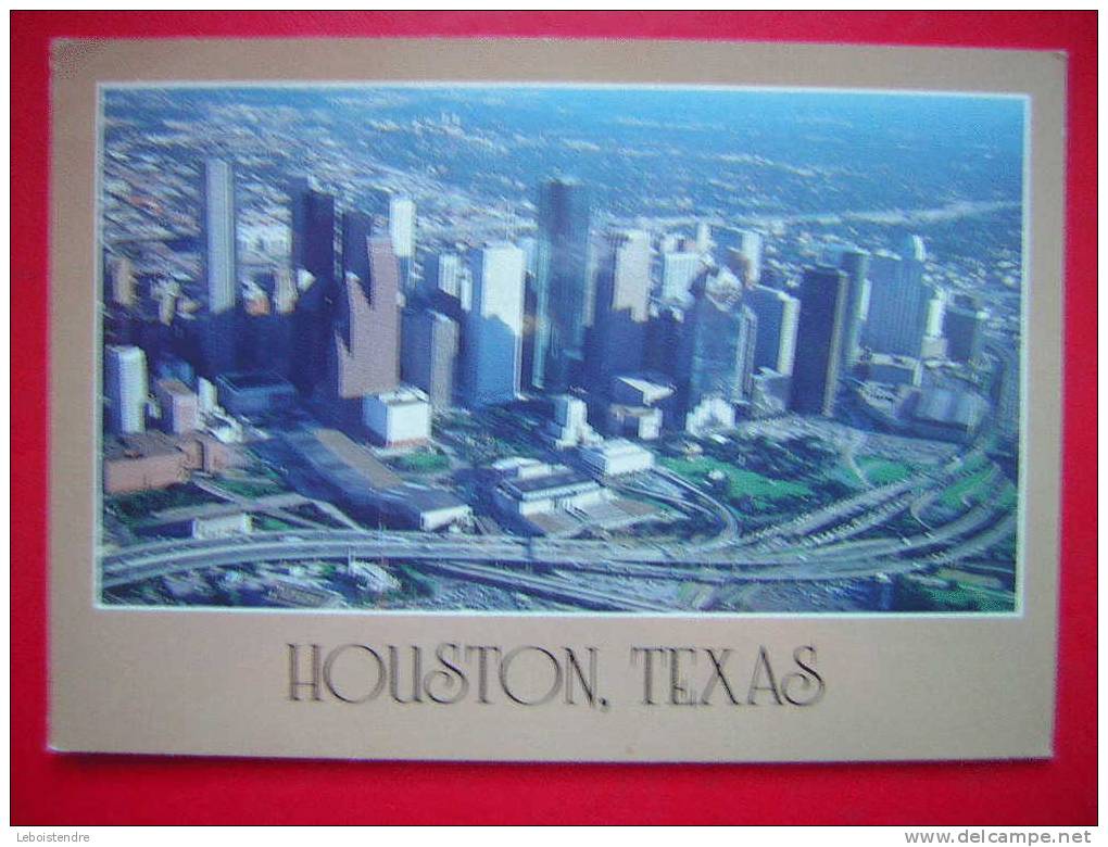 CPM -ETATS-UNIS : HOUSTON- TEXAS -AERIAL VIEW OF DOWNTOWN HOUSTON TEXAS-3 PHOTOS DE LA CARTE - Houston