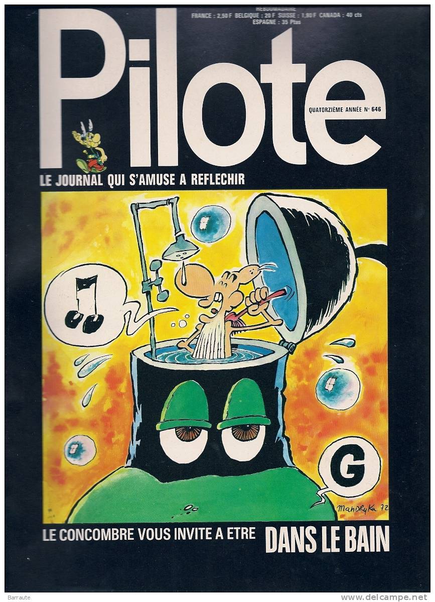 PILOTE N° 646 Du 16 /03/1972 Couverture Signé ALEXIS. 1 Pub Avec IZNOGOUD - Pilote