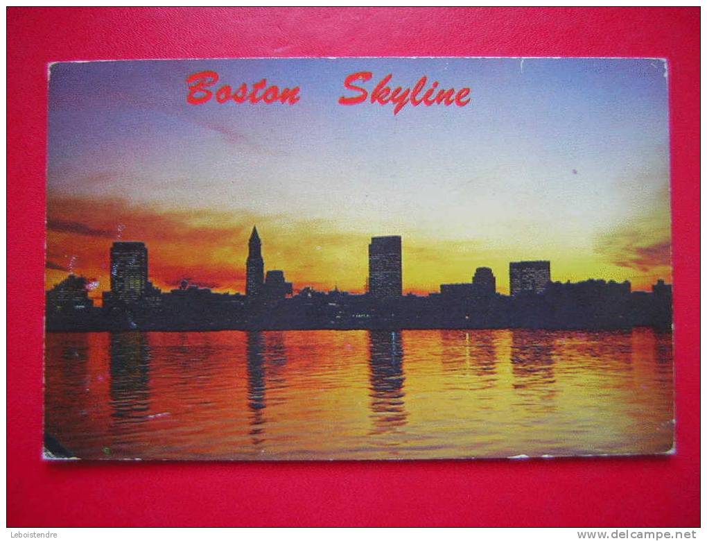 CPSM-ETATS-UNIS -BOSTON SKYLINE AT SUNSET-VIEW FROM EAST BOSTON LOOKING ACROSS THE HARBOT - Boston