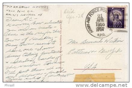 Lot 541: Carte Postale De Heidelberg, Oblitération A.P.O ( Army Post Office) Destination USA - Briefe U. Dokumente