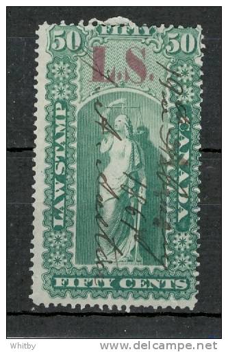 1864 50 Cent Ontario Law Stamp Overprinted L.S.  #OL36 - Revenues