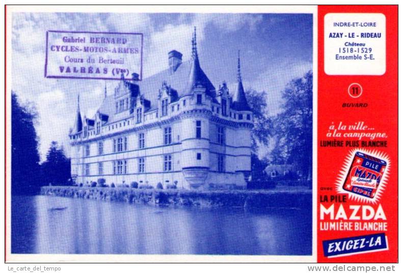 BUVARD: MAZDA CHÂTEAU N°11 - AZAY - LE - RIDEAU - Collections, Lots & Series