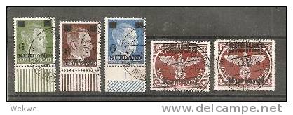 DSP263/ Kurland 1945 Mi.Nr. 1-4 A/B - Besetzungen 1938-45