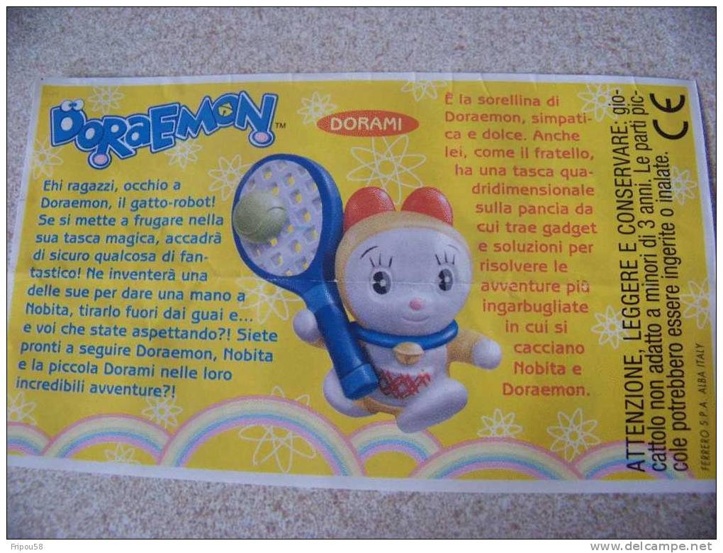 KINDER - BPZ DORAEMON - DORAMI - Notes