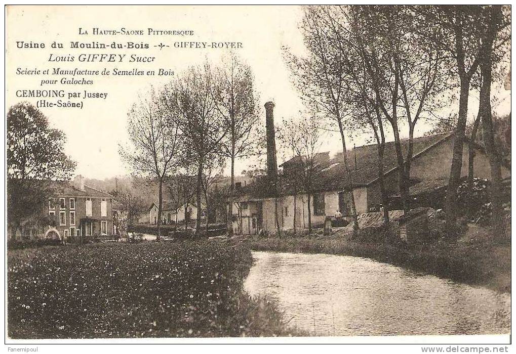 CEMBOING.    Usine Du Moulin-du-Bois. GIFFEY-ROYER.  Louis Giffey, Succ.  Scierie Et Manufacture De Semelles En Bois Et - Sonstige & Ohne Zuordnung