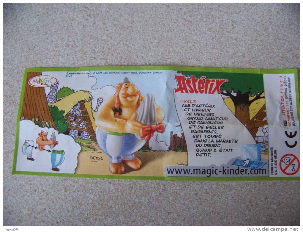 KINDER - BPZ ASTERIX - OBELIX DE096 - Instructions