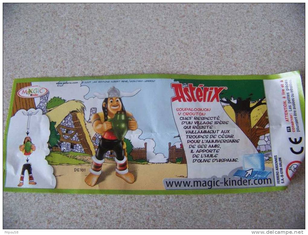 KINDER - BPZ ASTERIX - SOUPALOGNON DE101 - Instructions