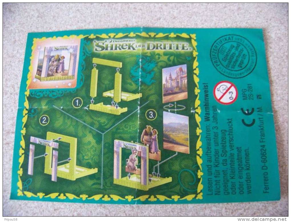 KINDER - BPZ SHREK DER DRITTE - 2S281 - Instructions