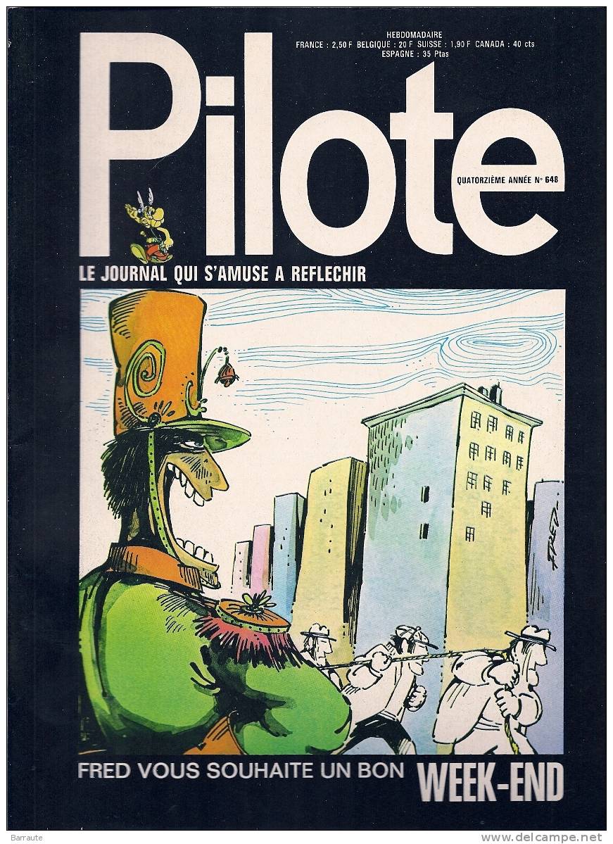 PILOTE N° 648 Du 6 /04/1972 Couverture Signé FRED .2 Pl Achille TALON. - Pilote