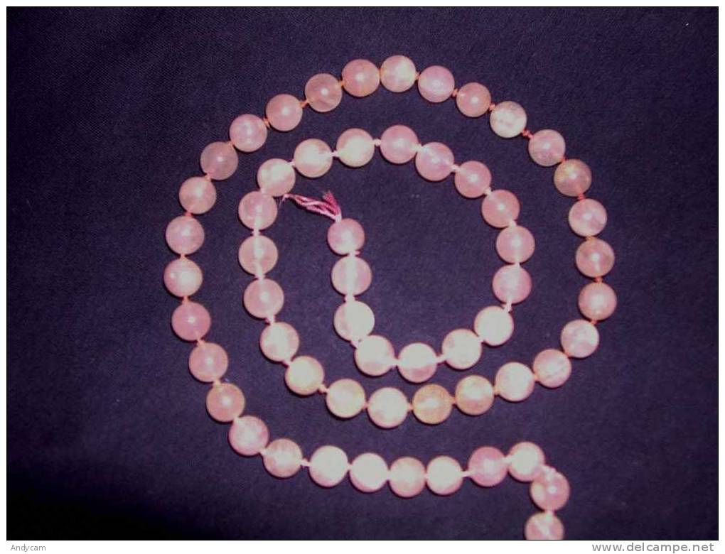 COLLANA CON PALLINE DI QUARZO ROSA NATURALE - Pink Quartz