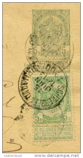 Belgium 1900 5c POSTCARD, H & G 30, UPRATED WITH 5c & USED SCHAERBEEK TO TRIBERG, GERMANY. SCHAERBEEK (DEUX PONTS) PHOTO - Briefkaarten 1871-1909