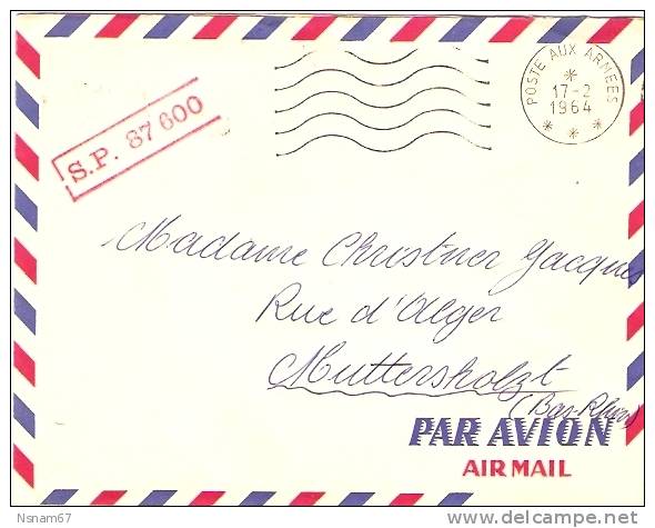 V51 - POSTE AUX ARMEES  - 1964 - SP 87600 - Flamme - Militärstempel Ab 1900 (ausser Kriegszeiten)