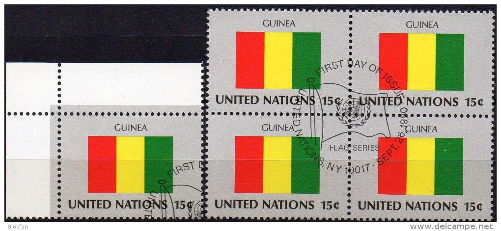 Flagge 1980 Guinea UNO New York 352+4-Block Aus Kleinbogen O 2€ Bloque Hoja M/s Bloc United States Flags Sheet Bf Africa - Andere & Zonder Classificatie