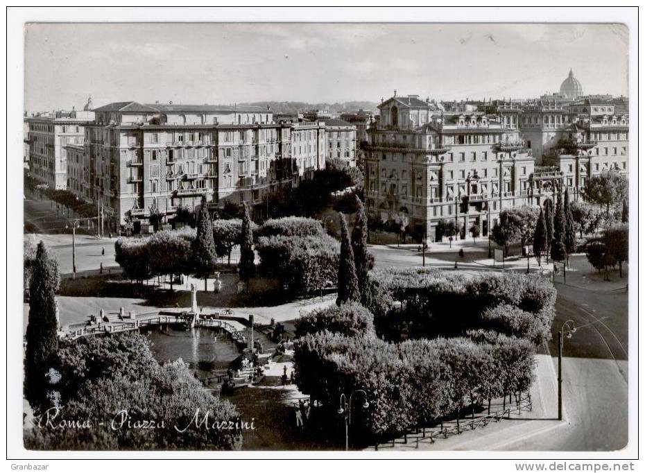 ROMA, PIAZZA MAZZINI, B/N, VG 1961, ANIMATA   **** - Lugares Y Plazas