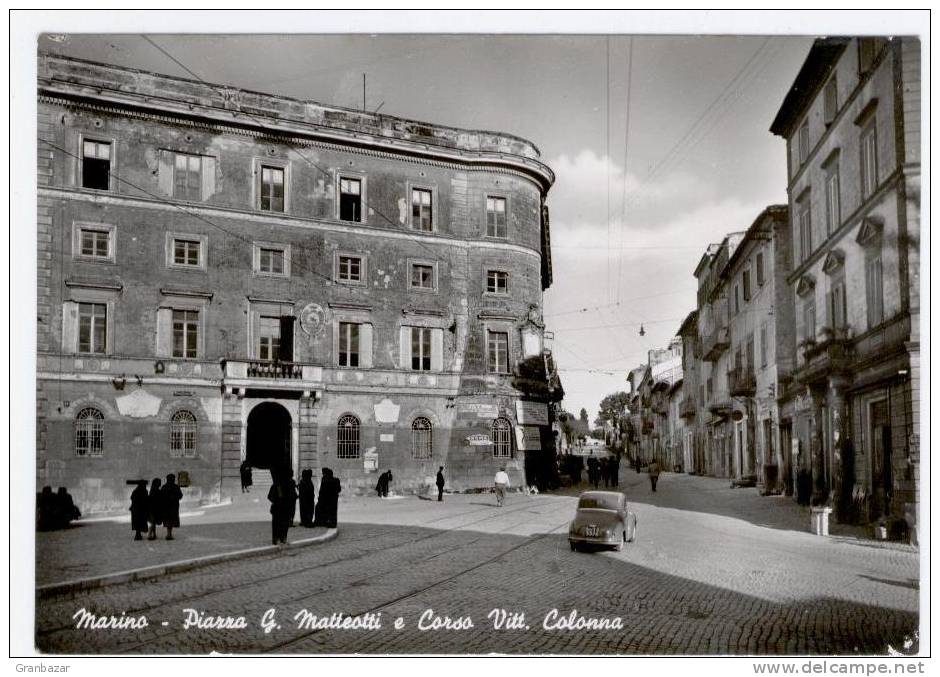 MARINO, PIAZZA MATTEOTTI E CORSO COLONNA, B/N, ANIMATA   **//** - Altri & Non Classificati