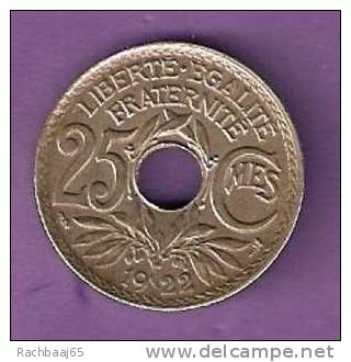 FRANCE 25 Centimes 1922 - Autres & Non Classés