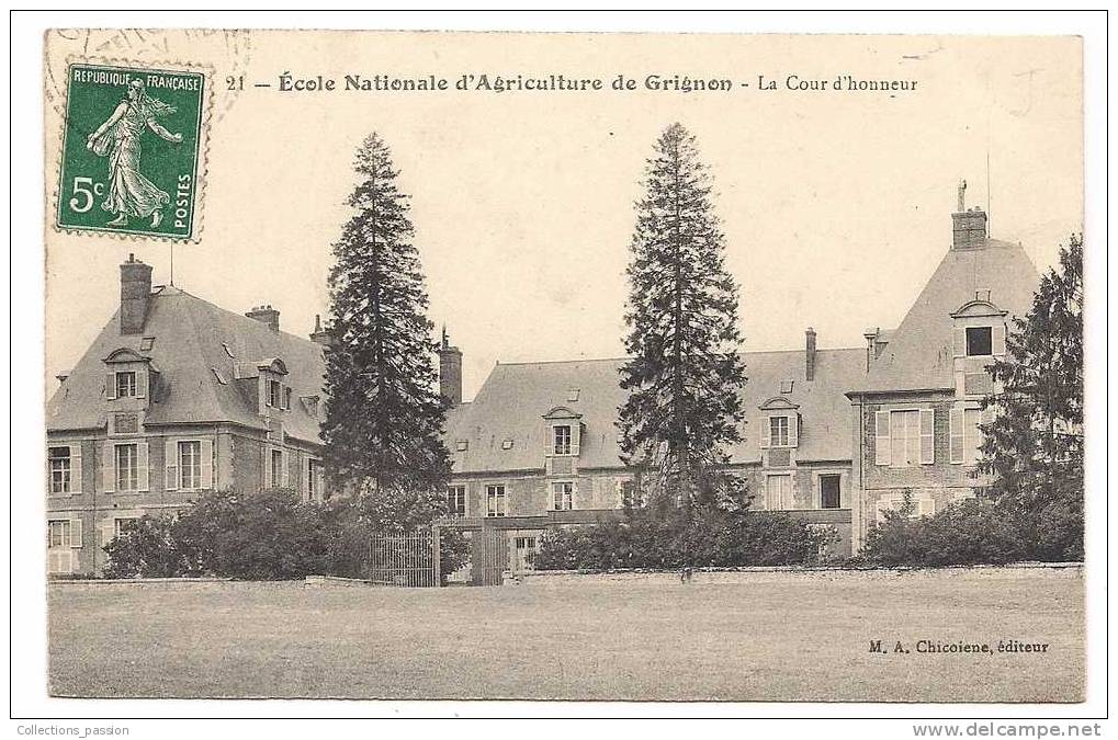 Cp , 78 , GRIGNON , école Nationale D'agriculture , La Cour D'honneur , Voyagée - Grignon