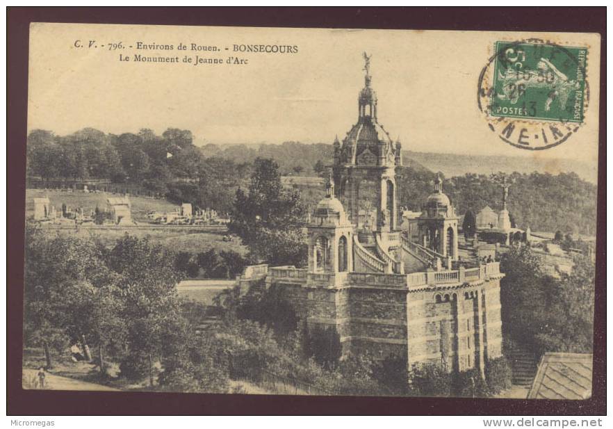 Environs De Roeun : Bonsecours, Le Monument De Jeanne D'Arc - Bonsecours