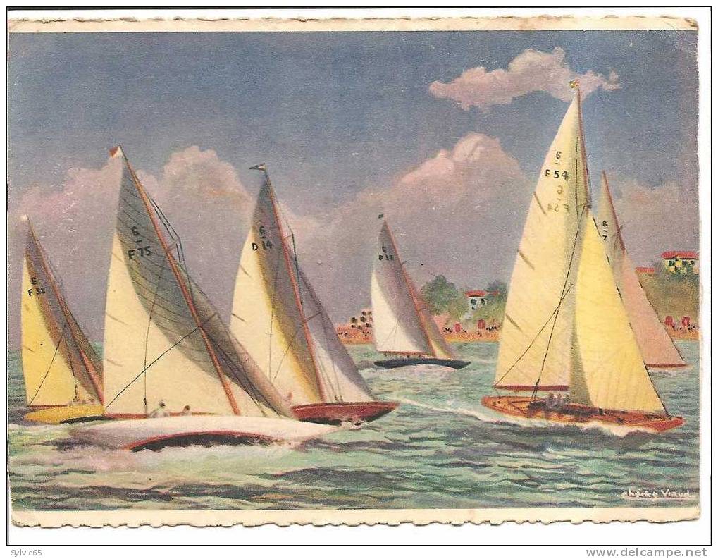 CPSM ILLUSTREE BATEAUX  SIGNEE CHARLES VIAUD éditions GABY N°1 - Sailing Vessels