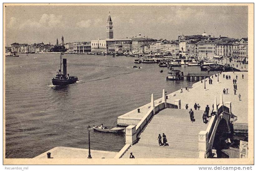 Italia Venecia Nuovo Ponte Dell'Arsenale . Barcos Año 1937  Postal Antigua Circulada - Venezia (Venedig)