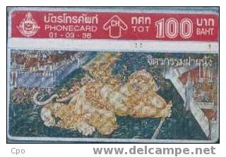 # THAILAND 01/03/36 Mural 1 - Painting 100 Landis&gyr  Tres Bon Etat - Tailandia