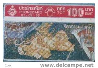 # THAILAND 01/03/36 Mural 1 - Painting 100 Landis&gyr  Tres Bon Etat - Thailand