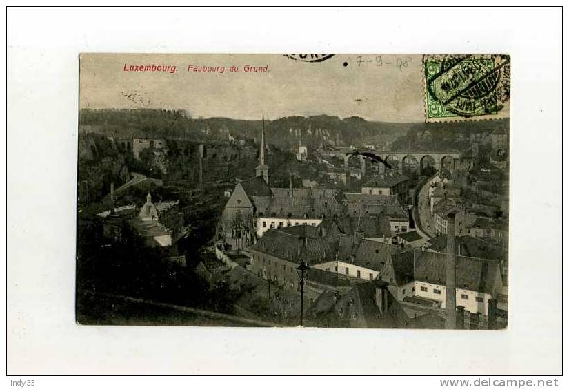 - LUXEMBOURG 1852/1916 . AFFRANCHISSEMENT SIMPLE SUR CP DE 1908  POUR LA FRANCE . - 1907-24 Ecusson