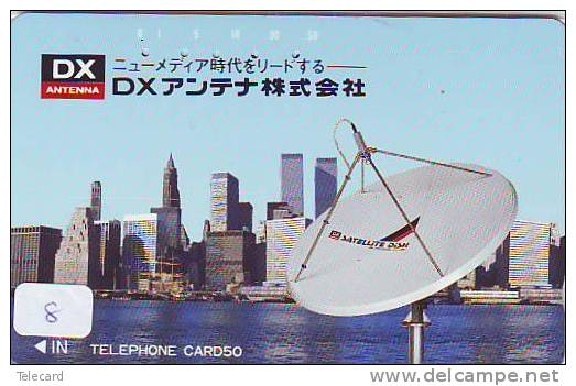 Télécarte Japon Satellite Antenne ESPACE (8) NEW YORK WTC Telefonkarte  Satellitenschüsssel Phonecard -  Antenna - Space