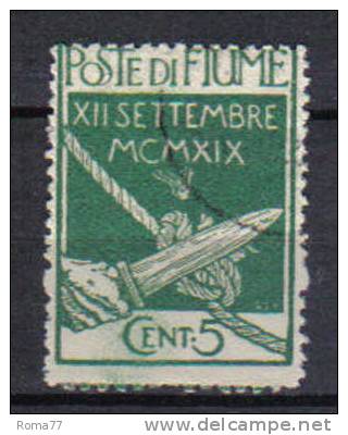 SS1918  - FIUME , 5 Cent N. 127  Usato - Fiume