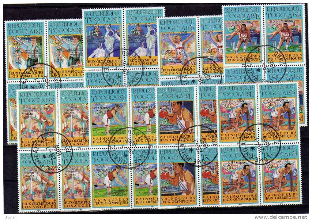 Berühmte Sportler Aller Zeiten 1984 Togo 1776/83+4-Block O 80€ Everts Hojitas Bloc M/s Olympic Winner Sheet Bf Togolaise - Summer 1912: Stockholm