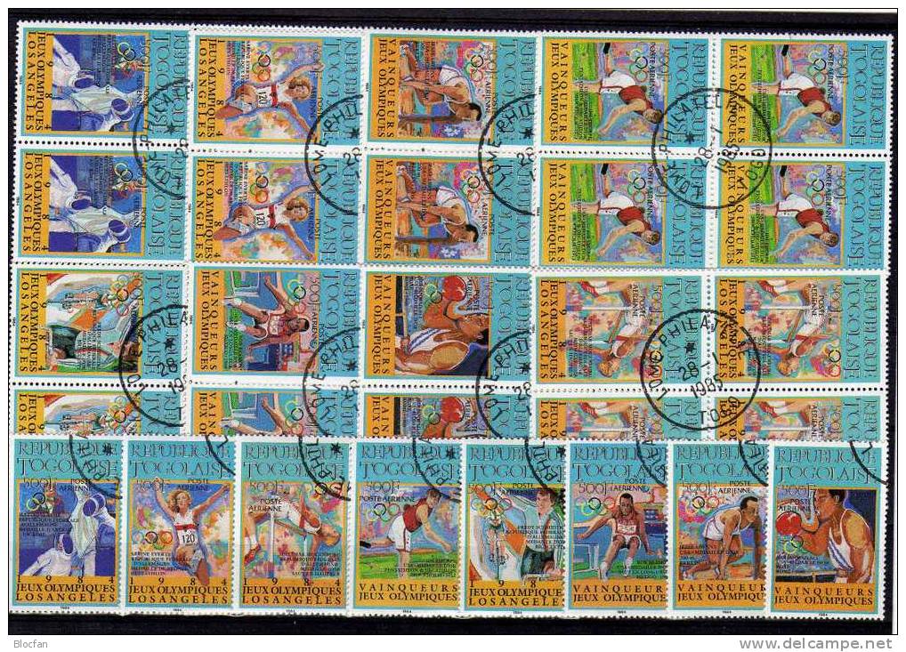 Berühmte Sportler Aller Zeiten 1984 Togo 1776/83+4-Block O 80€ Everts Hojitas Bloc M/s Olympic Winner Sheet Bf Togolaise - Summer 1912: Stockholm