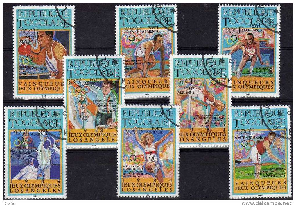 Berühmte Sportler Aller Zeiten 1984 Togo 1776/83+4-Block O 80€ Everts Hojitas Bloc M/s Olympic Winner Sheet Bf Togolaise - Ete 1912: Stockholm