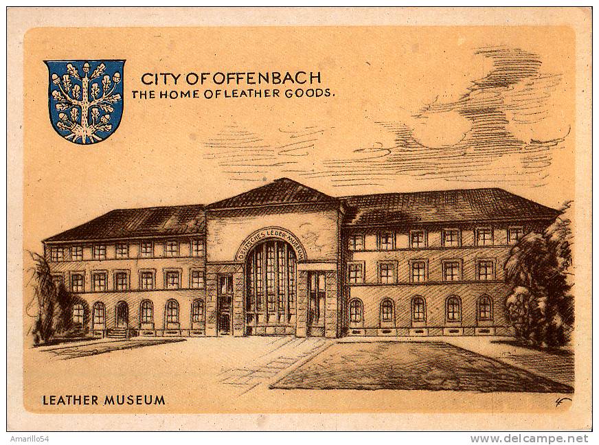 RAR AK Offenbach - Leather Museum - Leder Museum, Wappen Um 1950 - Offenbach