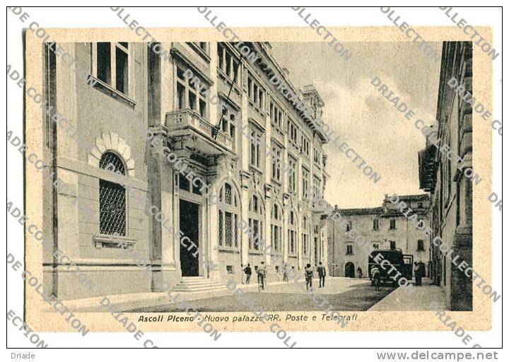 CARTOLINA FORMATO PICCOLO ASCOLI PICENO NUOVO PALAZZO POSTE E TELEGRAFI ANIMATA - Ascoli Piceno