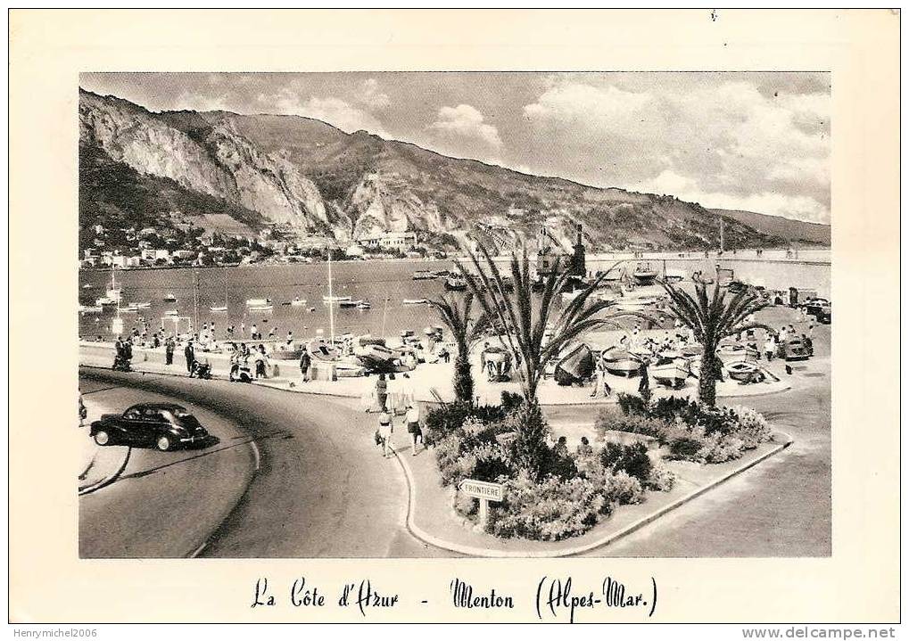 Menton , Le Petit Port , Au Dos Flamme 6e Biennale De Peinture 1966, Ed Combier - Menton