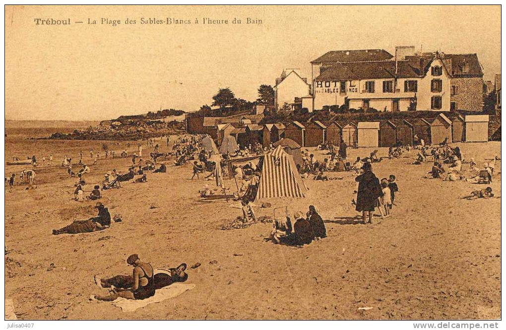 TREBOUL (29) Plage Des Sables Blancs Belle Animation - Tréboul