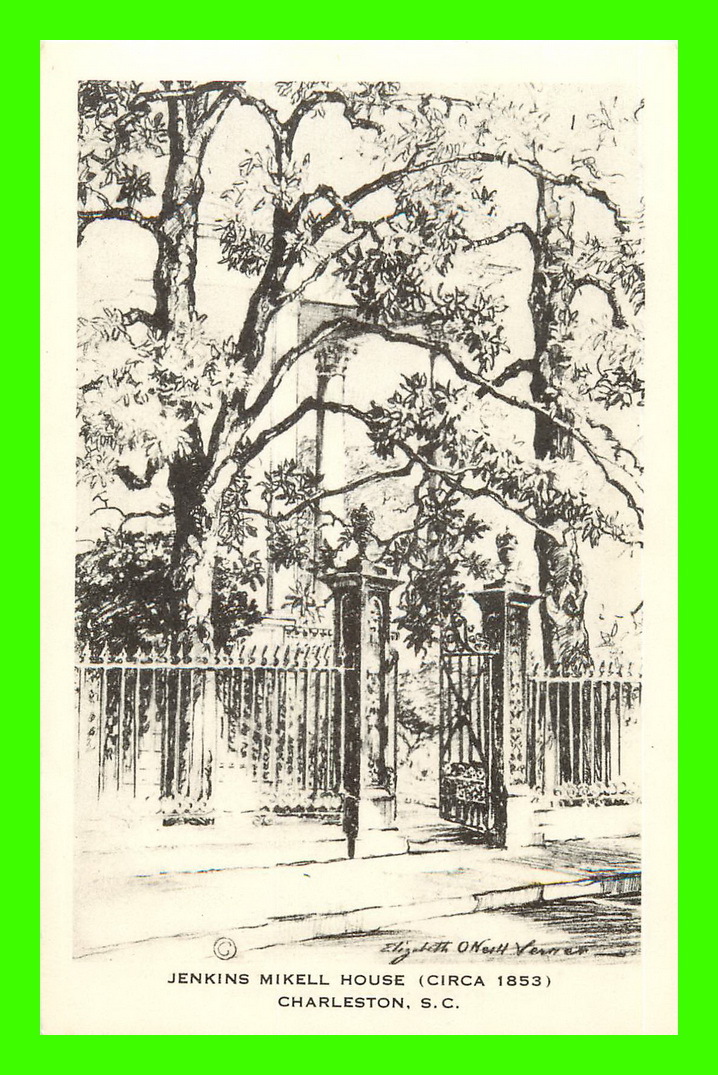 CHARLESTON, SC - JENKINS MIKELL HOUSE (CIRCA 1853) - BY ELIZABETH O´NEIL VERNER - ARTVUE POST CARD CO - - Charleston