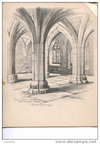 1 X Very Old Postcard Wales - Valle Crucis Abbey - Denbighshire