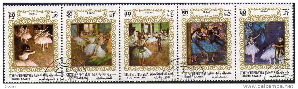 Degas Tanz Und Ballett Südjemen Yafa 56/60, ZD, 10-KB + Block 11 O 11€ - Danse