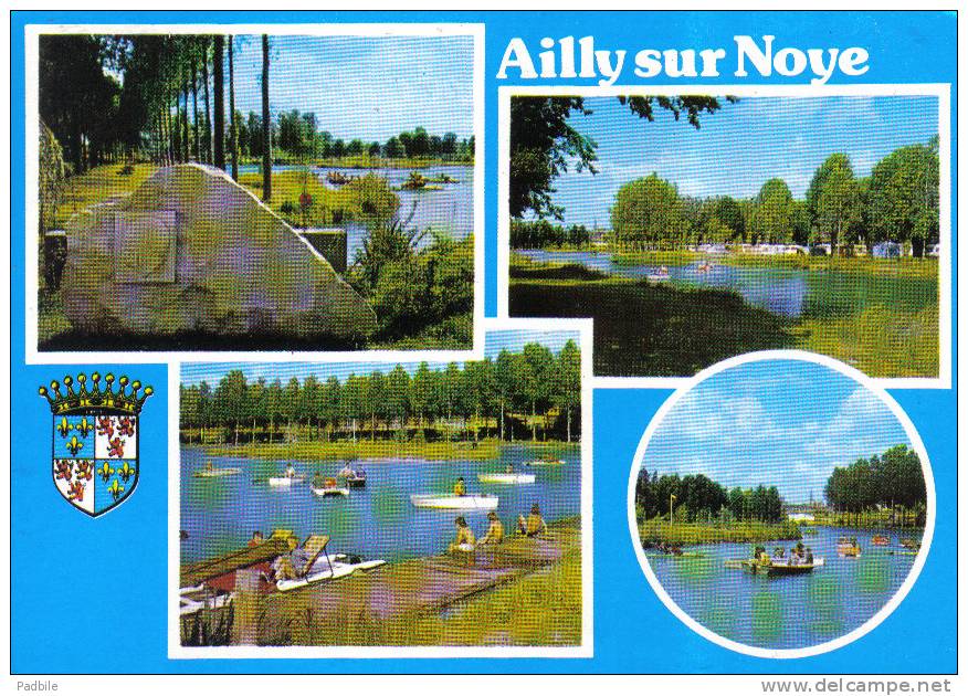 Carte Postale  80.  Ailly-sur-Noye   Le Plan D'eau Coll. M. Leroy Roger Maison De La Presse Trés Beau Plan - Ailly Sur Noye