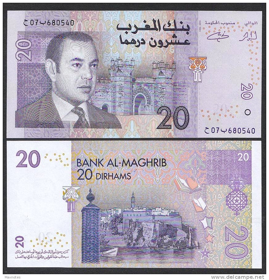 MAROCCO : Banconota 20 Dirhams - P68 - 2005 - FDS - Morocco