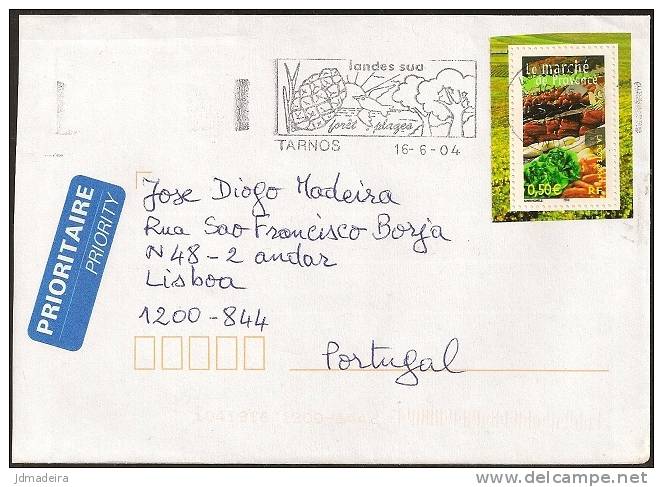 France Cover To Portugal With Vegetables Stamp - Brieven En Documenten