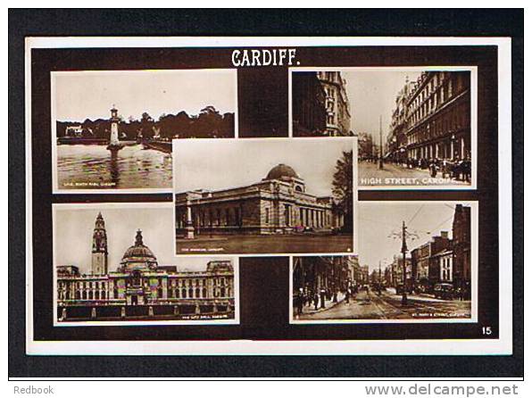 Early Real Photo Multiview Postcard High & St Mary's Street Cardiff Glamorgan Wales - Ref 502 - Glamorgan