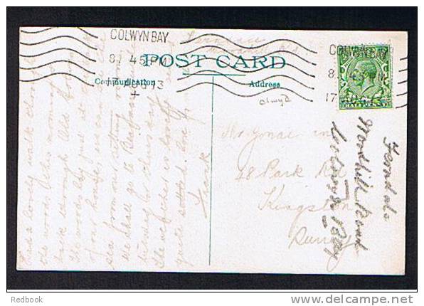 1913 Postcard Beach Road Old Colwyn Denbighshire Caernarvon - Krag Style Postmark Colwyn Bay Wales - Ref 502 - Denbighshire